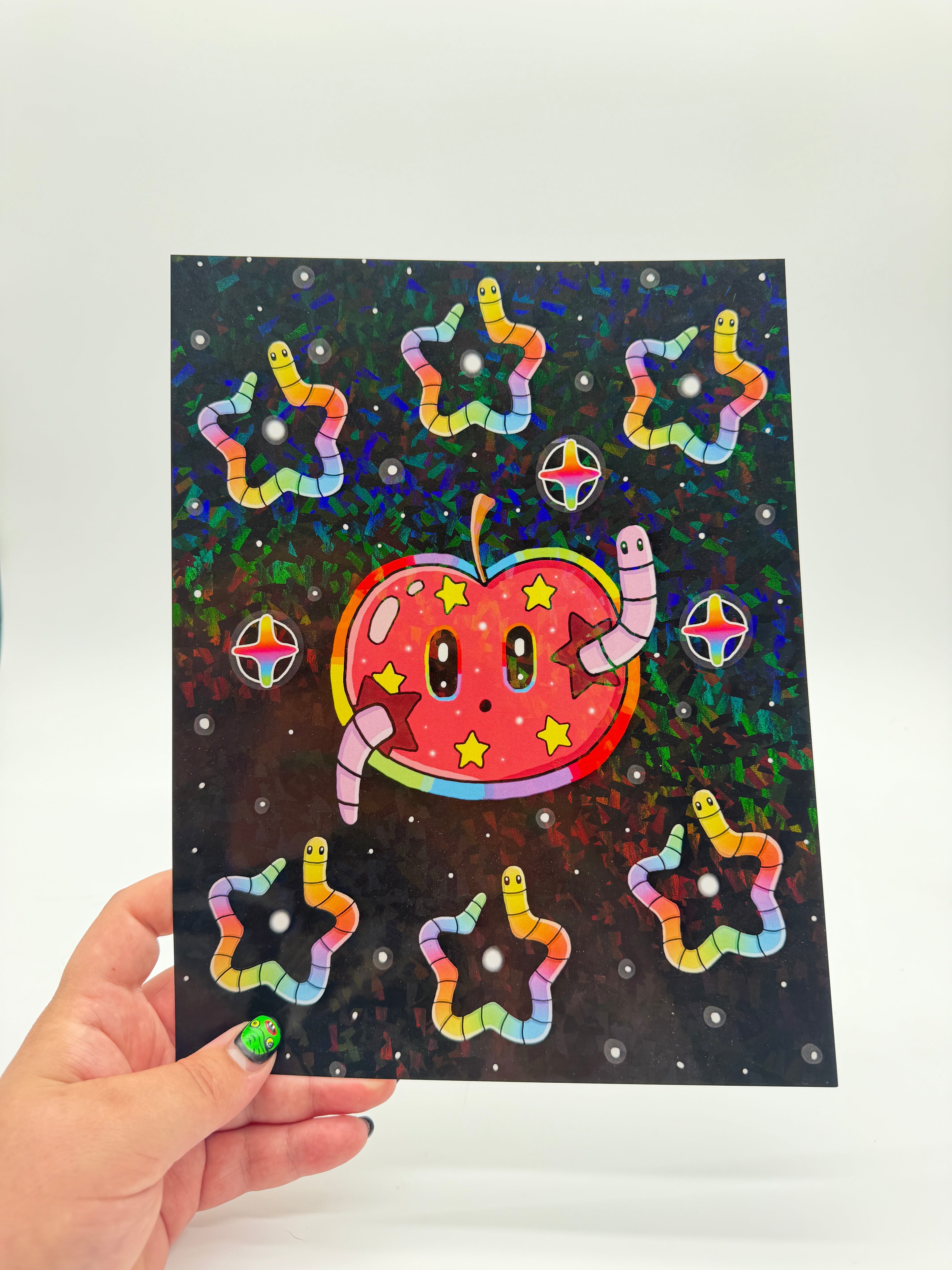 Lucky Apple Holographic Print