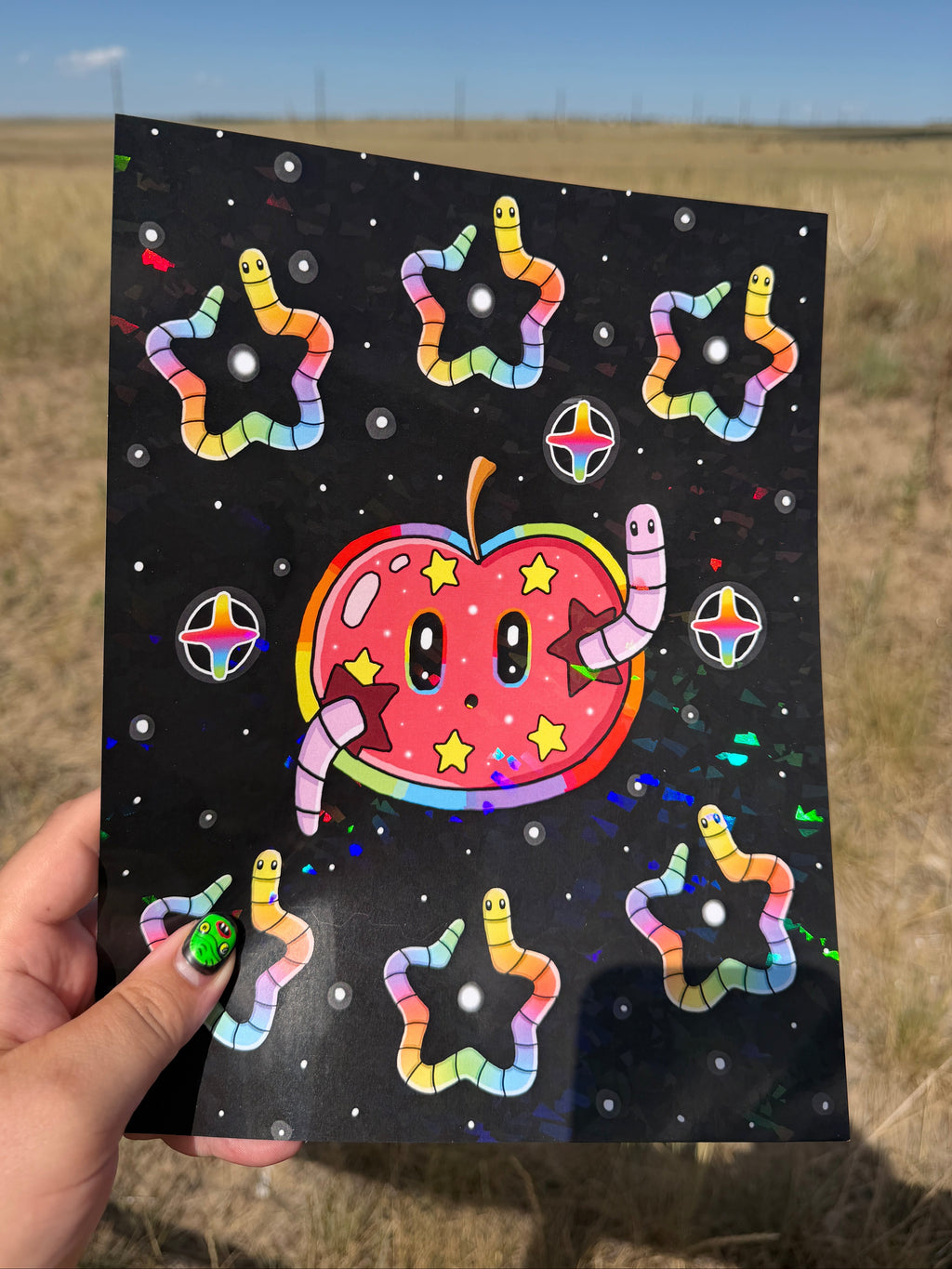 Lucky Apple Holographic Print