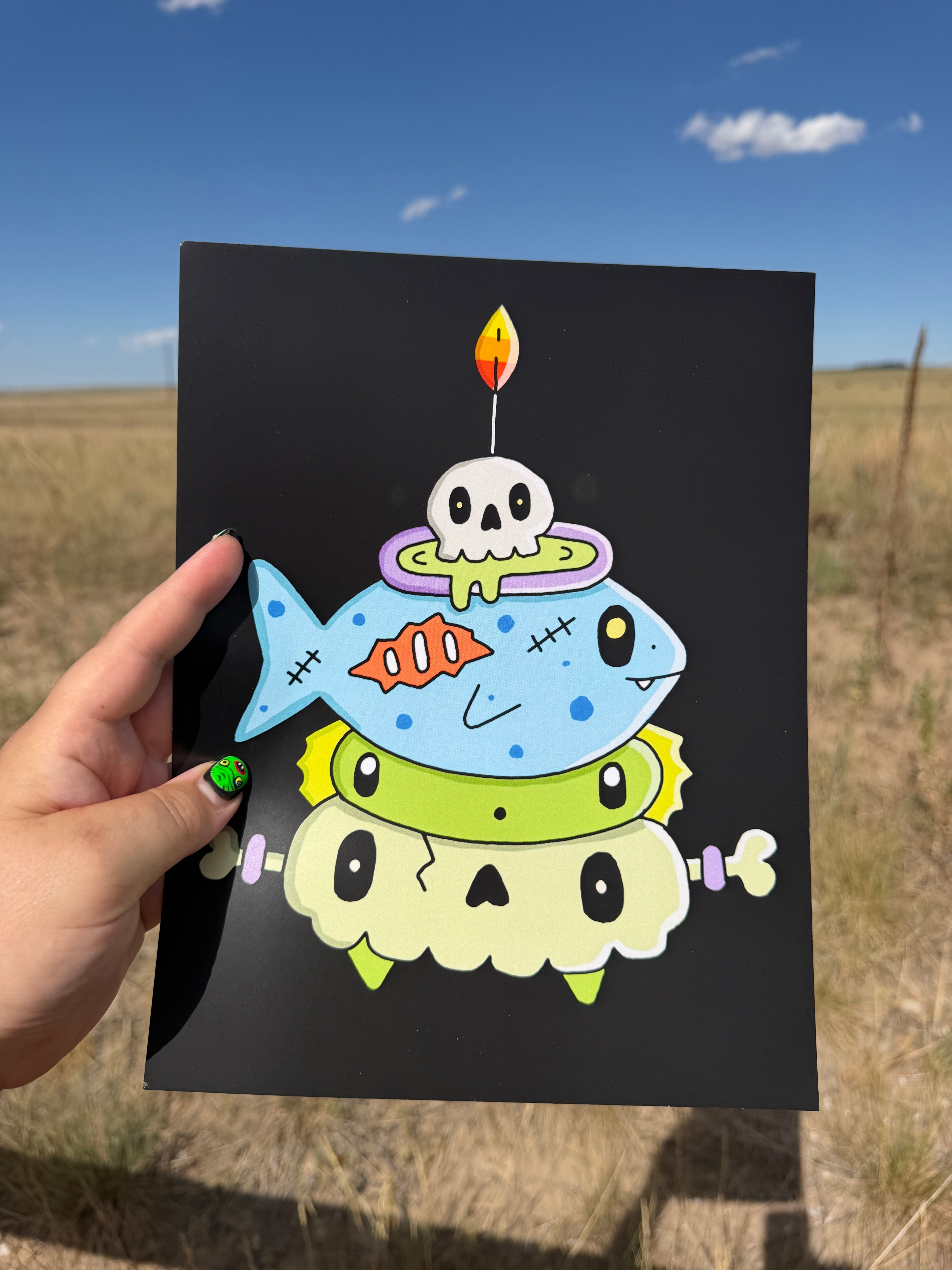 Cauldron Fish Monster Print
