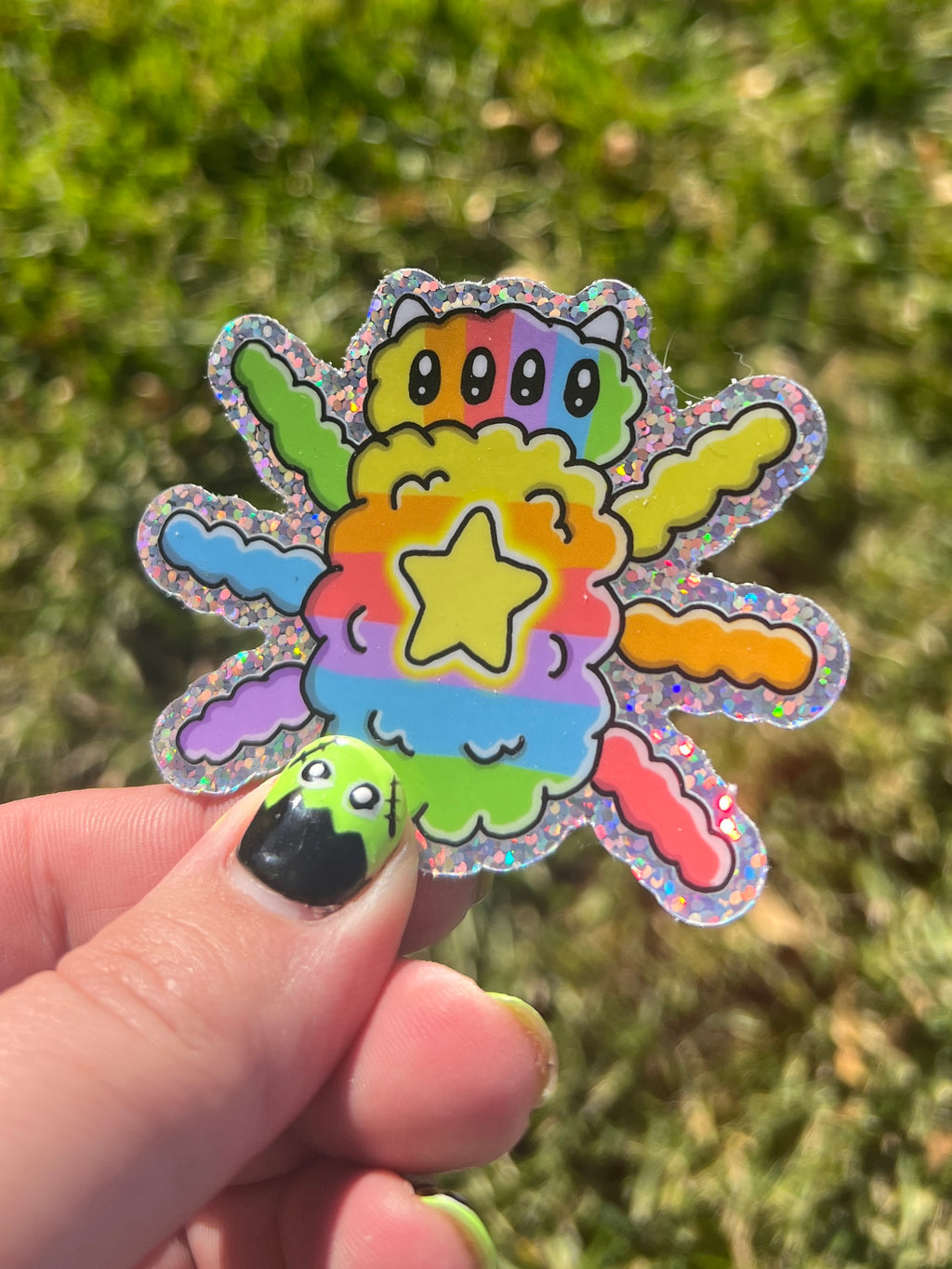 Rainbow spider sticker