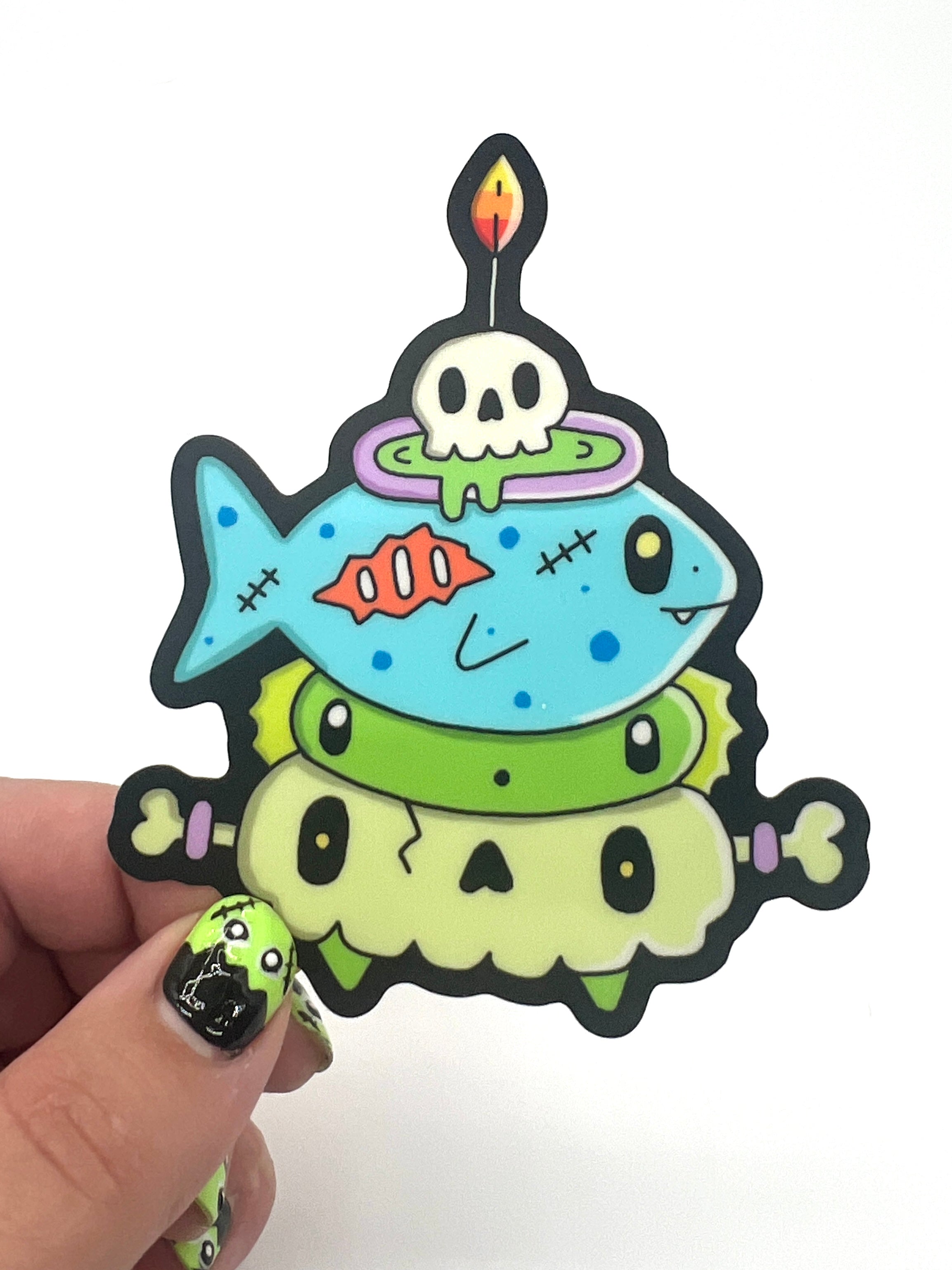 Cauldron Fish Monster Sticker